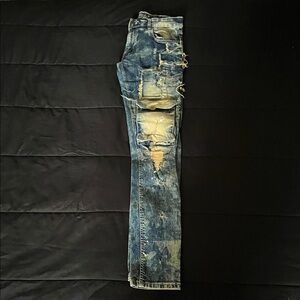 Men's Distressed Skinny Jeans in Blue
